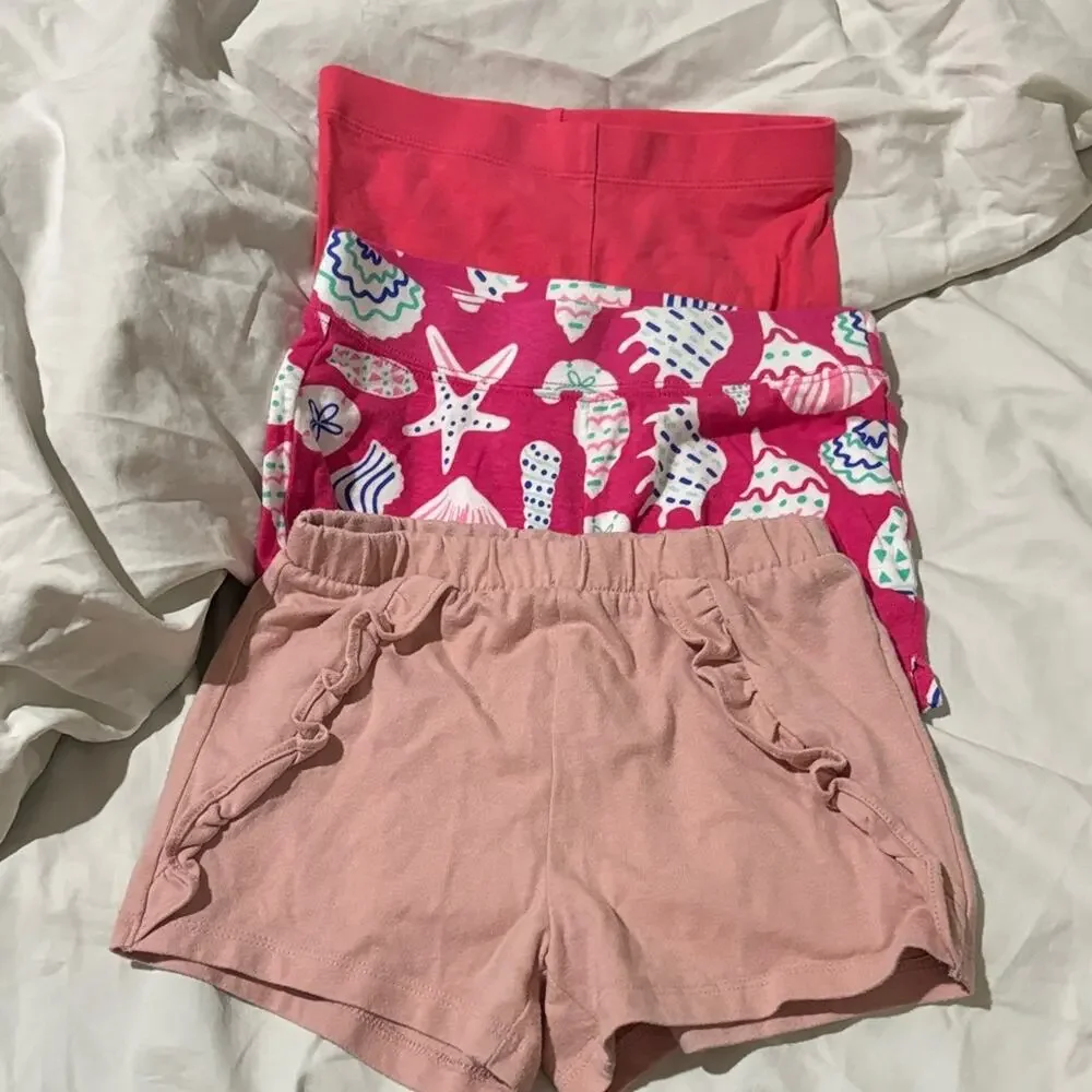 Colorful Girls' Shorts Set 4 mango pale pink and hot pink seashell like new